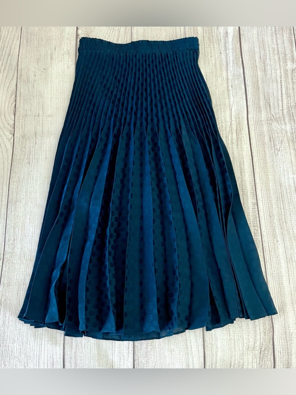 Max Studio Navy Pleated Midi Skirt